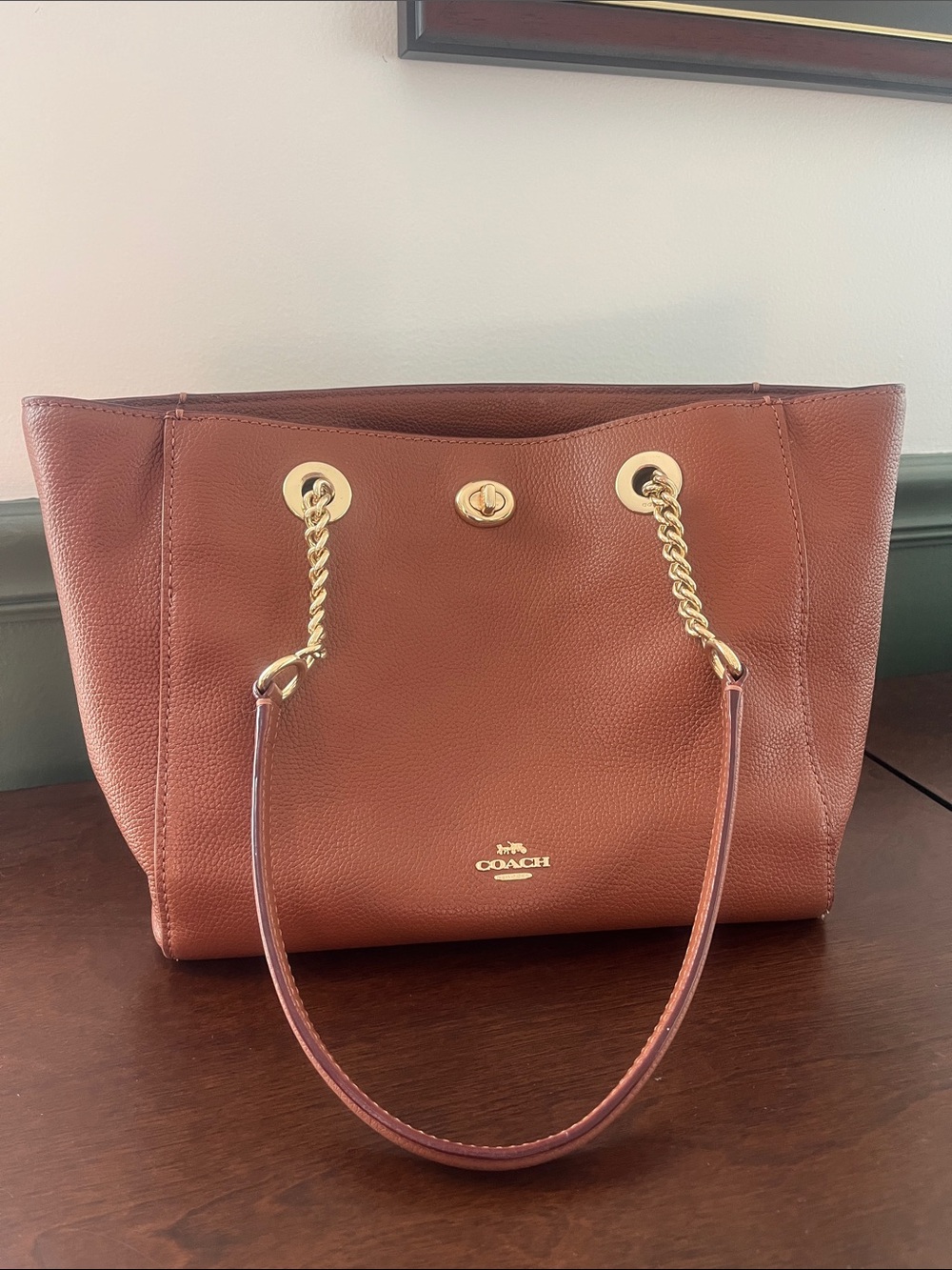 Coach Turnlock Chain Tote 27